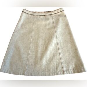 GAP Boho Aztec Beige Wool Blend Lined Knee Length Career Pencil Skirt Size 16